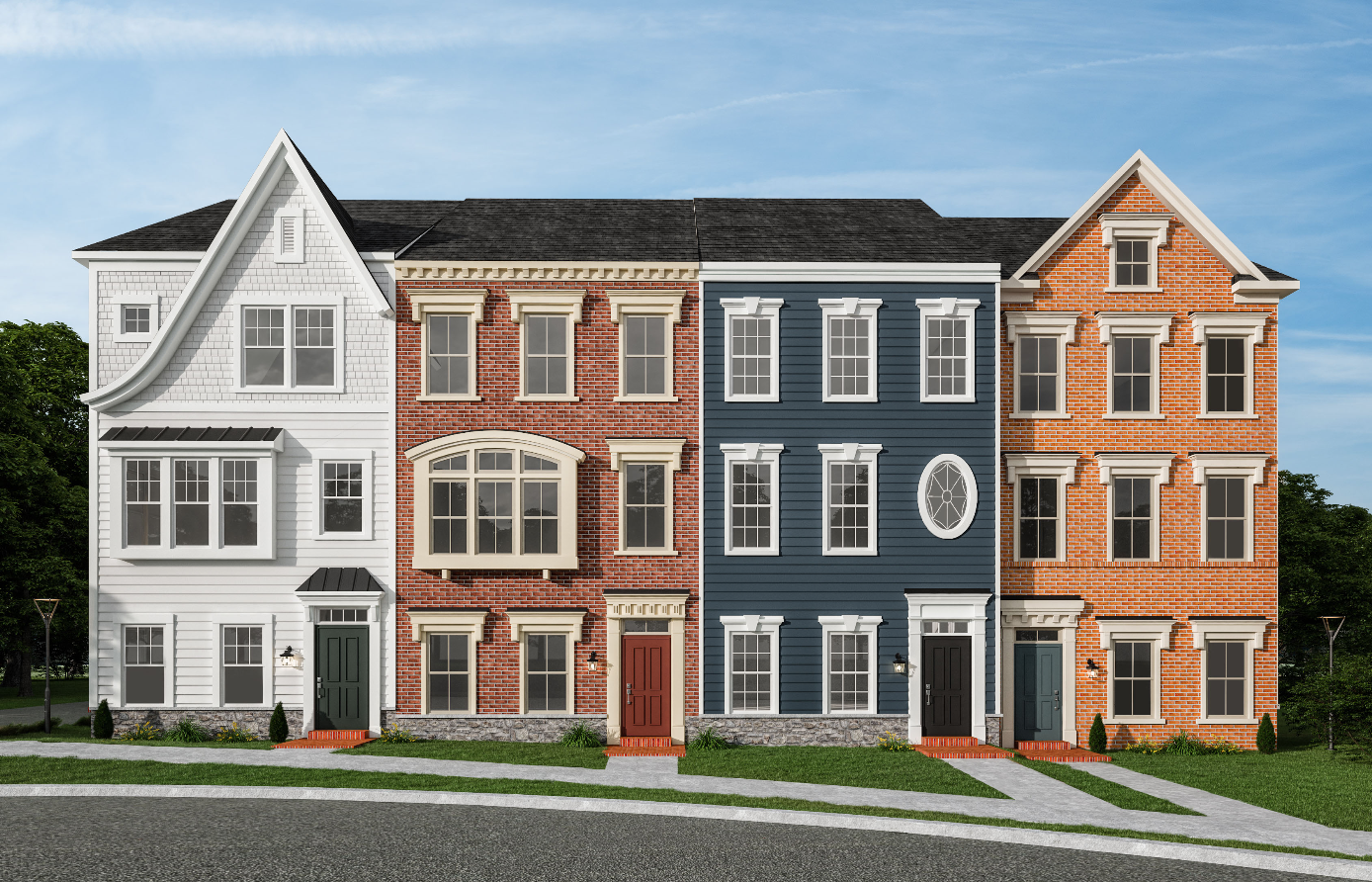 Rendering of luxury 3- and 4-level townhome in Fairfax County, Virginia