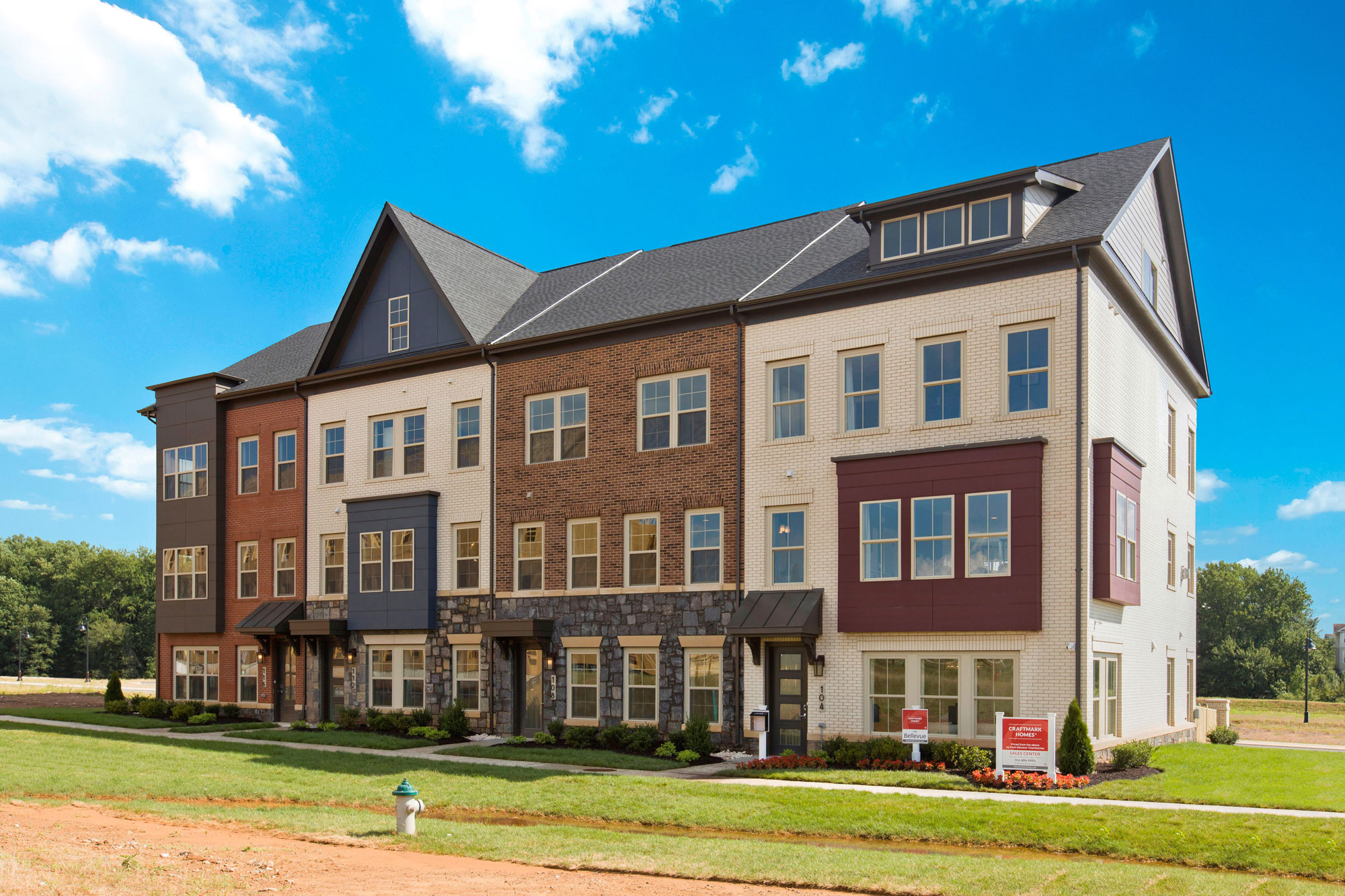 Exteriors, Elevator Townhomes, Gaithersburg MD, Crown by Craftmark Homes