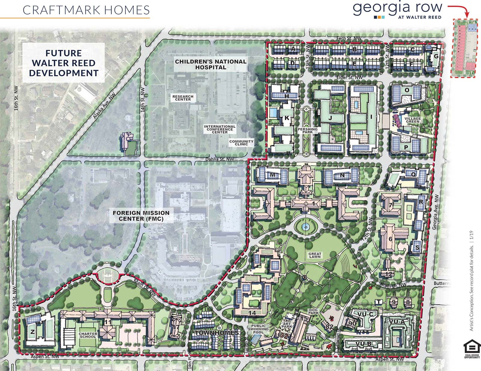 Georgia Row Site Plan, Urban Condos in DC, Craftmark Homes