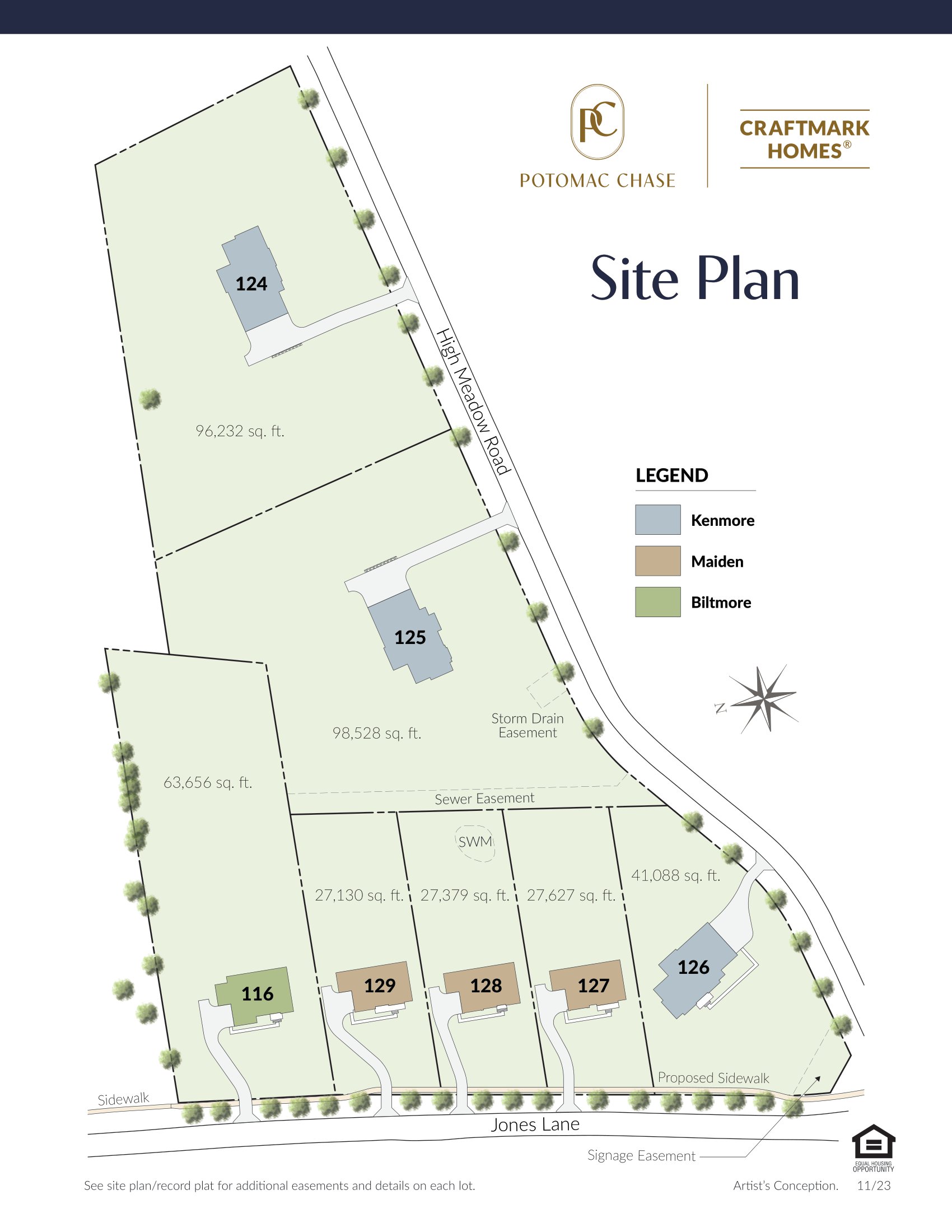 Potomac Chase Site Plan, Craftmark Homes
